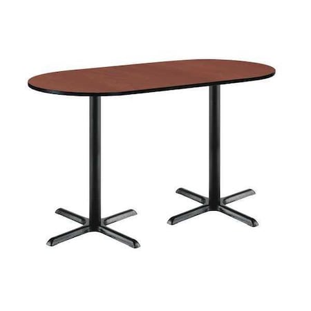 Kfi Racetrack Bistro Table, 72" W, 42" (Bar Height) H, Mahogany T3072R-B2015-BK-MH-38