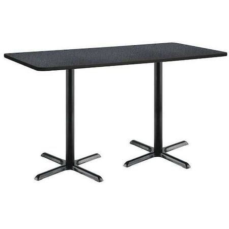 Kfi Rectangle KFI 30" x 72" Conference Table with Graphite Nebula Top, Black X-Base, Bistro Height T3072-B2015-BK-GRN-38