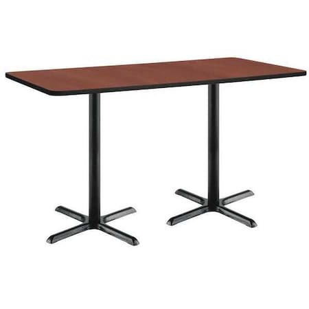 Kfi Rectangle KFI 30"x 72" Conference Table with Mahogany Top, Black X-Base, Bistro Height, 72 W, 30 L T3072-B2015-BK-MH-38