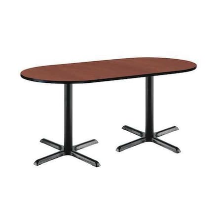 Kfi Racetrack RaceTrack Table, 72" W, 29" (Cafe Height) H, Laminate Top, Mahogany T3072R-B2015-BK-MH