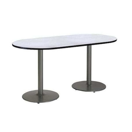 Kfi Racetrack RaceTrack Table, 72" W, 29" (Cafe Height) H, Laminate Top, Gray Nebula T3072R-B1917-SL-GYN