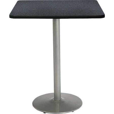 Kfi Square Bistro Table, 36" W, 42" (Bar Height) H, Laminate Top, Graphite Nebula T36SQ-B1922-SL-GRN-38