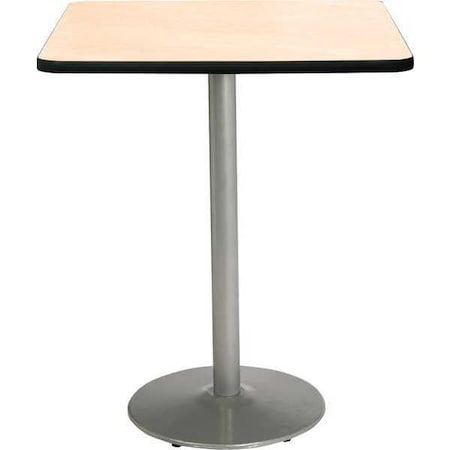 Kfi Square Bistro Table, 30" W, 42" (Bar Height) H, Laminate Top, Natural T30SQ-B1917-SL-NA-38