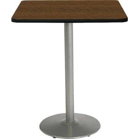 Kfi Square Bistro Table, 42" W, 42" (Bar Height) H, Laminate Top, Walnut T42SQ-B1922-SL-WL-38