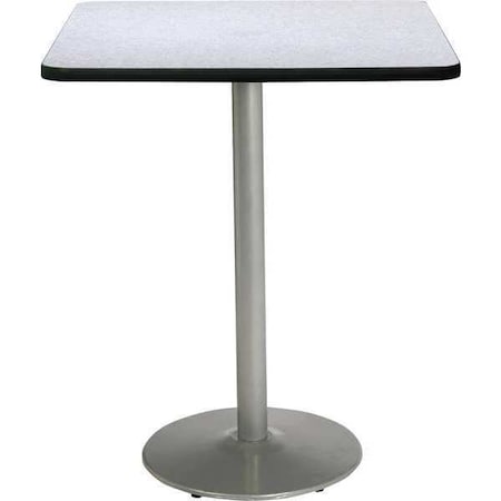 Kfi Square Bistro Table, 36" W, 42" (Bar Height) H, Laminate Top, Gray Nebula T36SQ-B1922-SL-GYN-38