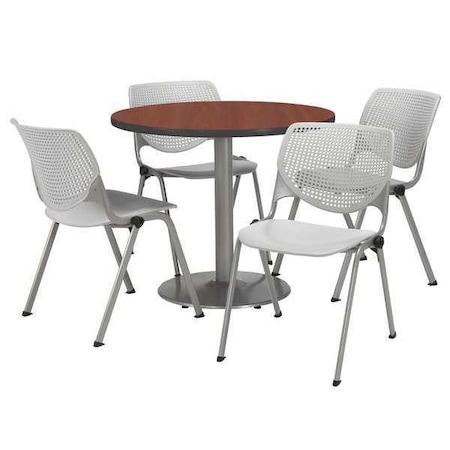 Kfi Round 36 W, 36 L, 29 H, Laminate Top, Mahogany T36RD-B1922SL-MH-2300-P13