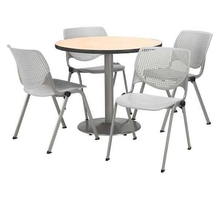 Kfi Round 36 W, 36 L, 29 H, Laminate Top, Natural T36RD-B1922SL-NA-2300-P13
