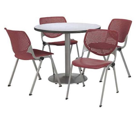 Kfi Round 36 W, 36 L, 29 H, Laminate Top, Grey T36RD-B1922SL-GN-2300-P07