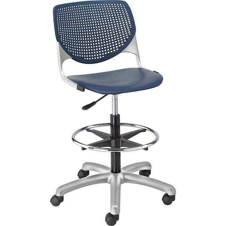 Kfi Poly Adjustable Stool, Perforated Back DS2300-P03