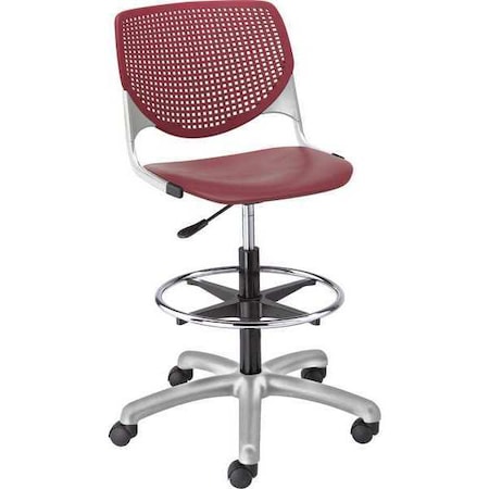 Kfi Poly Adjustable Stool, Perforated Back DS2300-P07