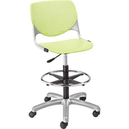 Kfi Poly Adjustable Stool, Perforated Back, Color: Lime Green DS2300-P14