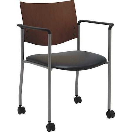 Kfi Side/Guest Chair, w/Arms, Casters CS1311SL-SP28-3906