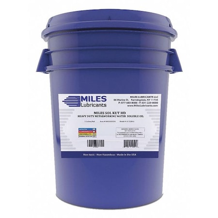 MILES LUBRICANTS Water Soluble Cutting Fluid, 5 gal., Pail MM2000503