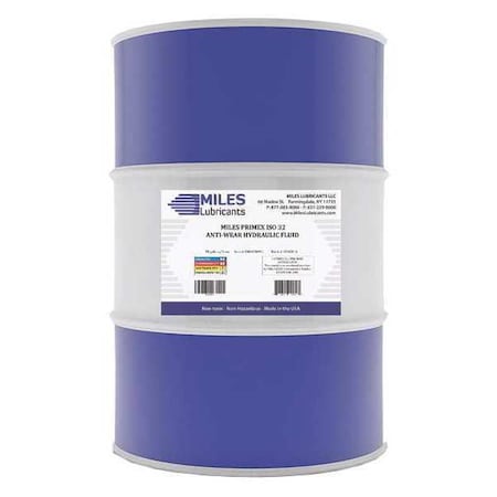 Miles Lubricants 55 gal. Drum, Anti-Wear Hydraulic Fluid, 32 ISO Viscosity M001000901