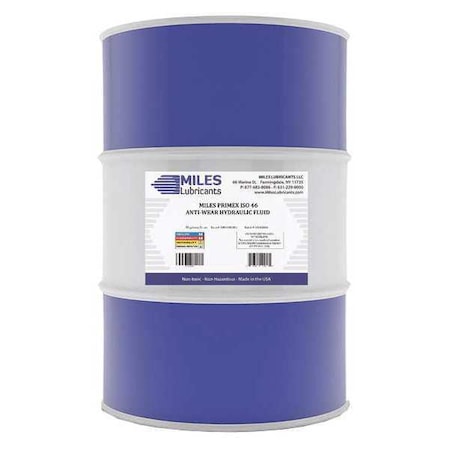 Miles Lubricants 55 gal. Drum, Anti-Wear Hydraulic Fluid, 46 ISO Viscosity M001001001