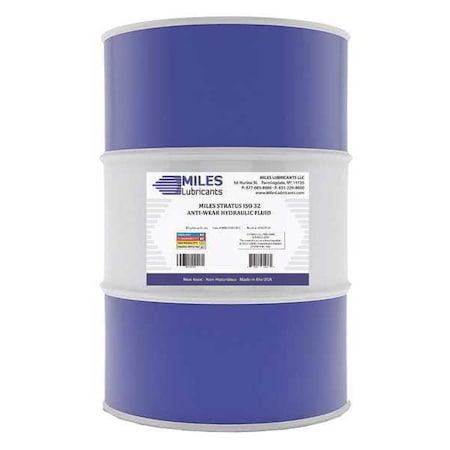 MILES LUBRICANTS 55 gal. Drum, Anti-Wear Hydraulic Fluid, 32 ISO Viscosity M0010011301