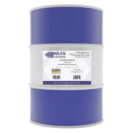 Miles Lubricants SB Motor Oil, 5W-20, Synthetic, 55 Gal. M00100101