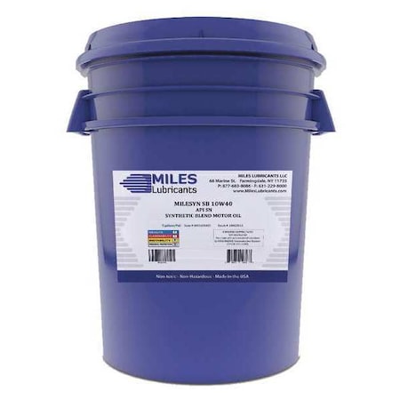 Miles Lubricants SB Motor Oil, 10W-40, Synthetic, 5 Gal M00100403