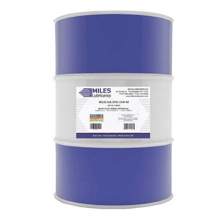 Miles Lubricants Heavy Duty Engine Oil, SAE 15W-40, 55 Gal. M00200101