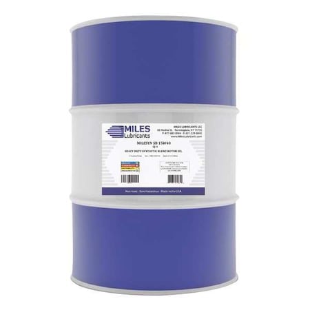 Miles Lubricants SB Motor Oil, 15W-40, Synthetic, Heavy Duty, 55 Gal. MSF200101