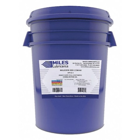 Miles Lubricants Diesel Motor Oil, 15W-40, Synthetic, 5 Gal. MSF200203