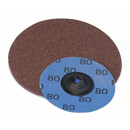 SUPERIOR ABRASIVES Coated QC Disc, A/O, 3", Type R, Grit 80 A015776