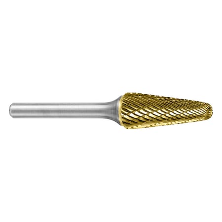 Sgspro Carbide Bur, Taper, 3/8in., Double Cut 15245