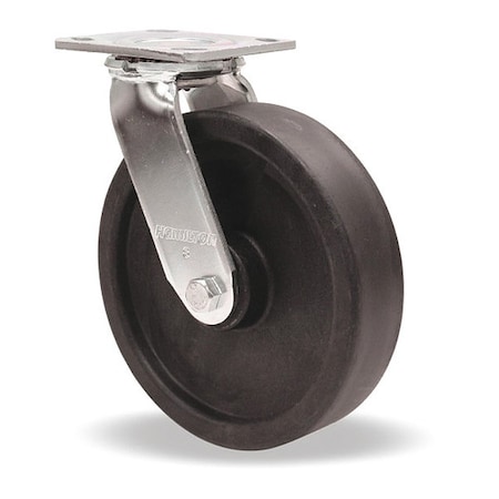 Hamilton High Heat Standard Duty Kingpinless Swivel Caster rated up to 550 Degree F, 8" x 2" Scorcher Wheel S-52HK-8HNY