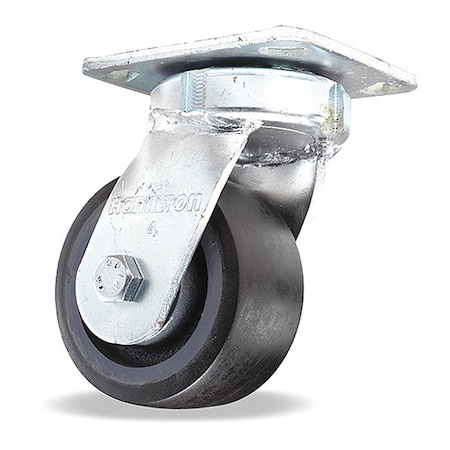 Hamilton Standard Duty Kingpinless Caster, 4" x 2" Duralast XC Polyurethane (70D) on Cast Iron Wheels S-52K-4DB70