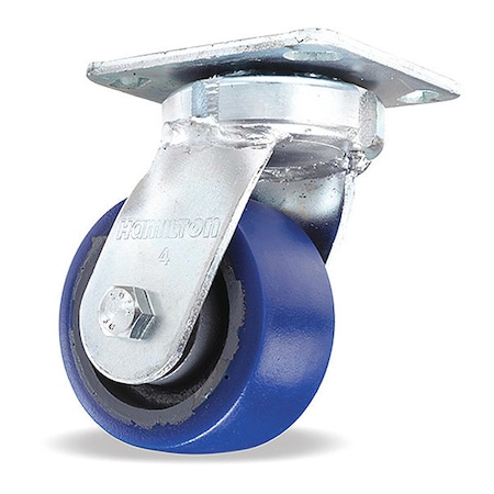 Hamilton Standard Duty Kingpinless Caster, 4" x 2" Ergo-Glide Polyurethane on Cast Iron Wheel, Foot Brake S-52K-4SPB-FB