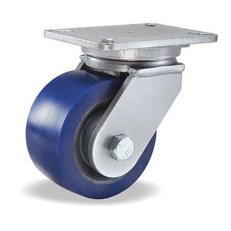 Hamilton Champion Swivel Caster, 6" x 3" Ergo-Glide XT 1" thick Polyurethane (85A) on Cast Iron Wheel S-CH-63EGB