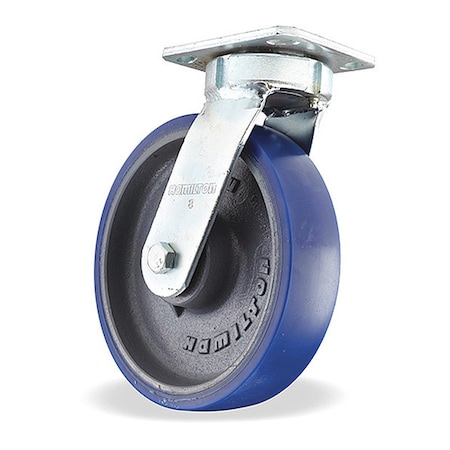Hamilton Standard Duty Kingpinless Caster, 8" x 2" Ergo-Glide Polyurethane (85A) on Cast Iron Wheels S-52K-8SPB