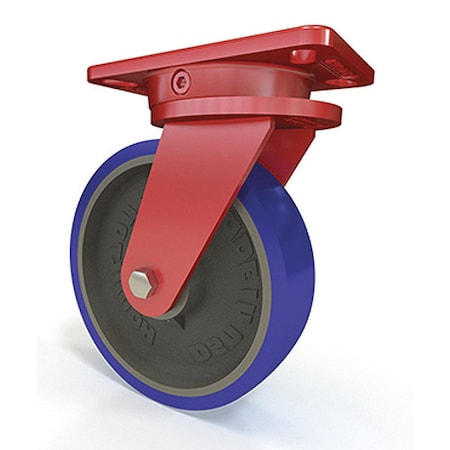 Hamilton Ergo-X2 Swivel Caster, 8" x 2" Ergo-Glide Polyurethane (85A) on Cast Iron Wheel S-ERGO-8SPB