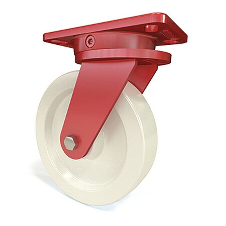 Hamilton Ergo-X2 Swivel Caster, 8" x 2" White Nylon Wheel, 1/2" Sealed Precision Ball Bearings S-ERGO-8WNB