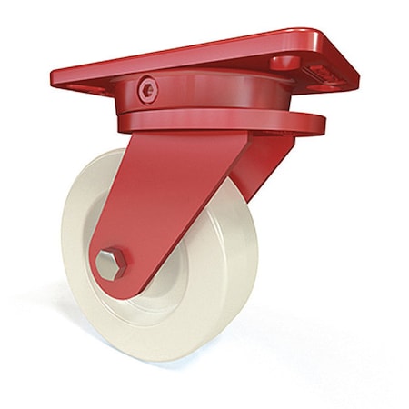 Hamilton Ergo-X2 Swivel Caster, 6" x 2" White Nylon Wheel, 1/2" Sealed Precision Ball Bearings S-ERGO-6WNB