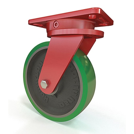 Hamilton Ergo-X2 Swivel Caster, 8" x 2" Duralast Polyurethane (95A) on Cast Iron Wheel S-ERGO-8DB