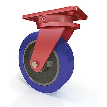 Hamilton Ergo-X2 Swivel Caster, 8" x 2" Ergo-Glide XT Polyurethane (85A) on Cast Iron Wheel S-ERGO-8EGB