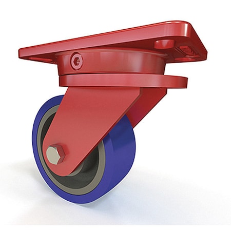 Hamilton Ergo-X2 Swivel Caster, 5" x 2" Ergo-Glide Polyurethane (85A) on Cast Iron Wheel S-ERGO-5SPB