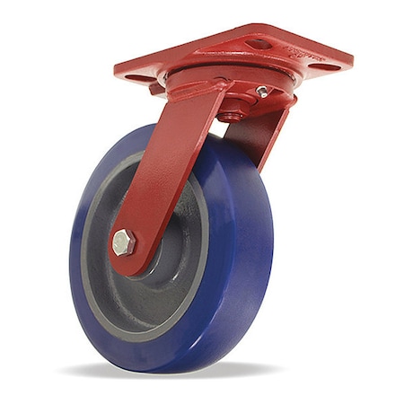 Hamilton Heavy Service Swivel Caster, 8" x 2" Ergo-Glide XT Wheel (80A), 1/2" Sealed Precision Ball Bearings S-HS-8EGB