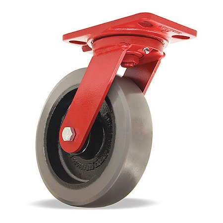 Hamilton Heavy Service Swivel Caster, 8" x 2" DuraGlide Wheel (95A), 1/2" Sealed Precision Ball Bearings S-HS-8GB95