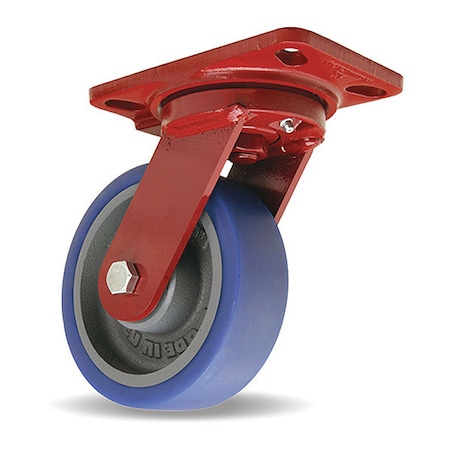 Hamilton Heavy Service Swivel Caster, 6" x 2" Ergo-Glide XT Wheel (80A), 1/2" Sealed Precision Ball Bearings S-HS-6EGB