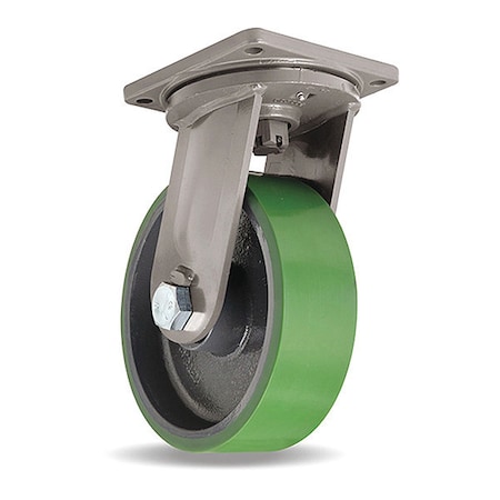 Hamilton Maxi-Duty Swivel Caster, 16" x 4" Duralast XC Poly on Cast Iron Wheel, Swivel Lock/Face Contact Brake S-MD-164DT70-4SL-HCB