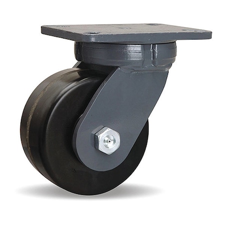Hamilton Super Endurance Swivel Caster, 6" x 3" Plastex Phenolic Wheel, 1" Straight Roller Bearing S-SEC-63PH