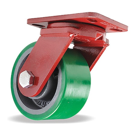 Hamilton Spinfinity Maintenance-Free Kingpinless ZFFM Series Swivel Caster, 6" x 3" Duralast (95A) Wheel S-ZFFM-63DB-4SL-FB