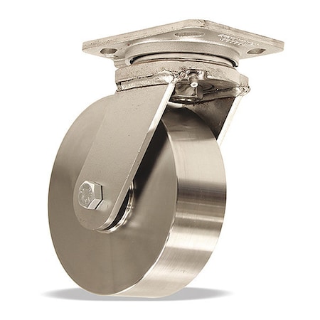 Hamilton Stainless Steel Workhorse Swivel Caster, 6" x 2" Stainless Steel Wheel S-WHS-6HSB