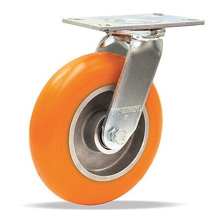 Hamilton Stainless Steel Workhorse Swivel Caster, 8" x 2" Ergo-Tech (87A) Wheel S-WHS-82EMB