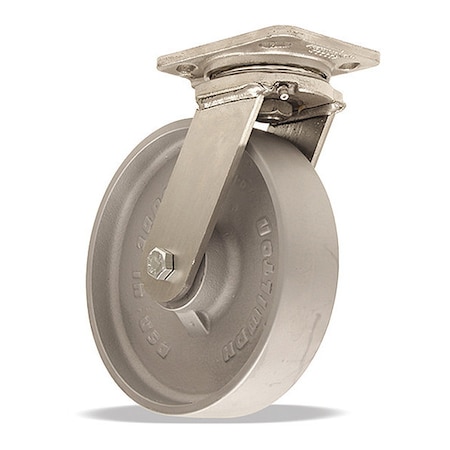 Hamilton Stainless Steel Workhorse Swivel Caster, 8" x 2" Metal Wheel S-WHS-8HMB