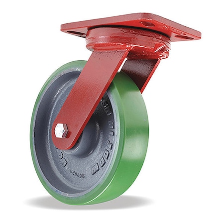 Hamilton Kingpinless Swivel Caster, 8" x 2" Duralast (95A) Wheel, 3/4" Sealed Precision Ball Bearings S-ZFHS-8DB