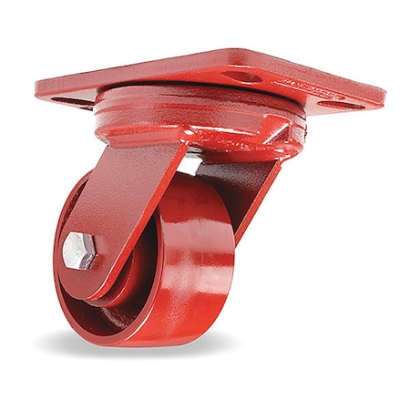 Hamilton Kingpinless Swivel Caster, 4" x 2" Cast Iron Metal Wheel, 3/4" Sealed Precision Ball Bearings S-ZFHS-4MB-4SL