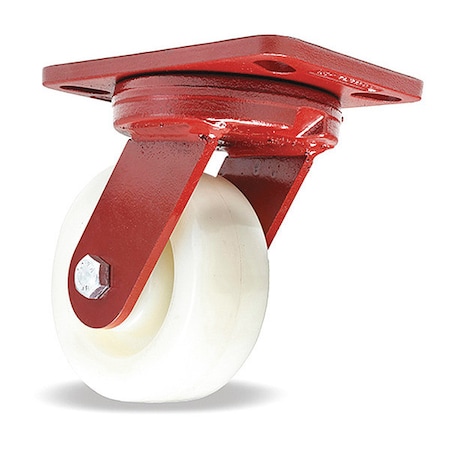 Hamilton Kingpinless Swivel Caster, 5" x 2" White Nylon 6 Wheel, 3/4" Sealed Precision Ball Bearings S-ZFHS-5WNB